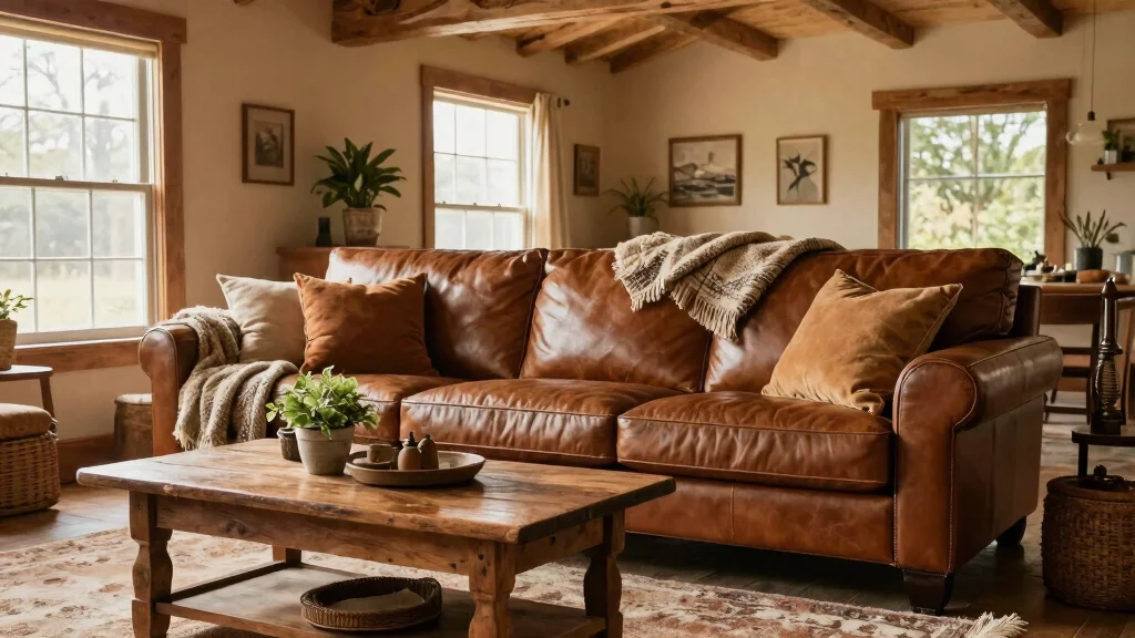 12 Brown Leather Couch Living Room Ideas with Warm Style