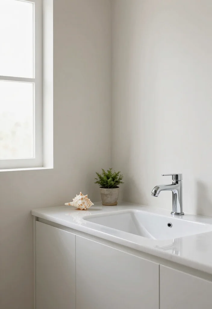 12 Coastal Small Bathroom Ideas That Feel Open and Airy 10. Minimalist Decor 0