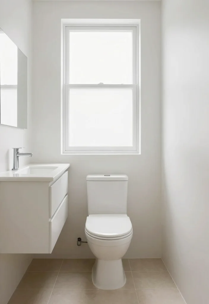 12 Coastal Small Bathroom Ideas That Feel Open and Airy 6. Space Saving Fixtures 0