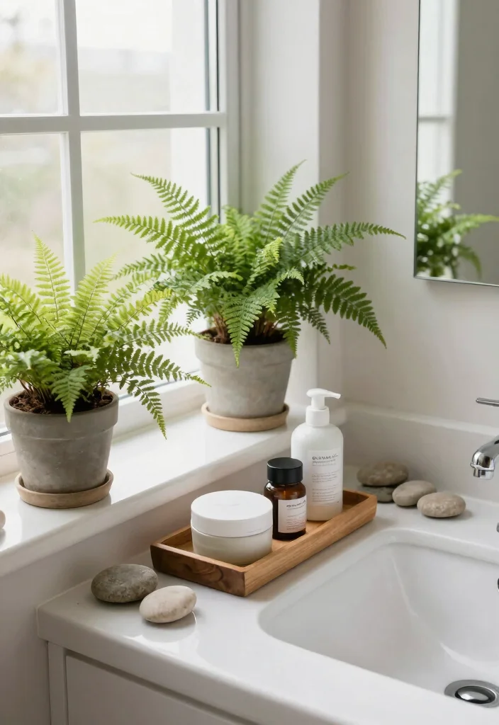 12 Coastal Small Bathroom Ideas That Feel Open and Airy 8. Nature Inspired Accessories 0