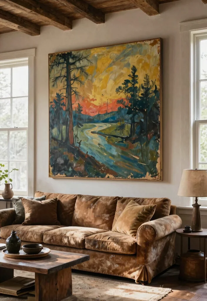 12 Country Living Room Ideas with Classic Comfort 40 12 Country Living Room Ideas with Classic Comfort 10. Use a Statement Piece 0