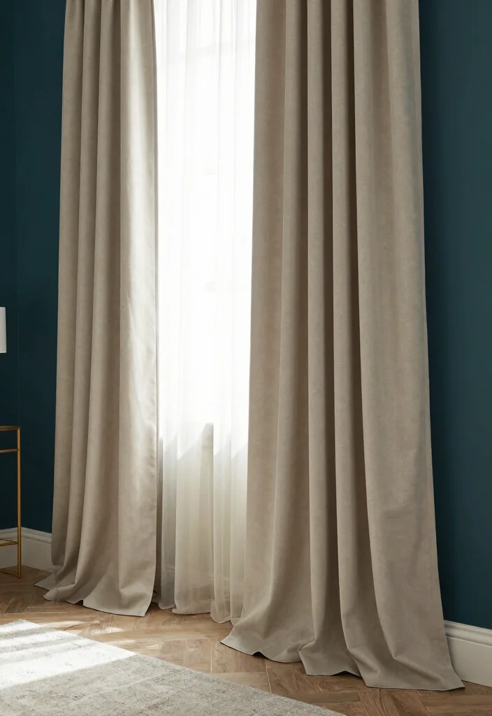 12 Dark Teal Bedroom Ideas for a Rich Moody Look 10. Elegant Window Treatments 0