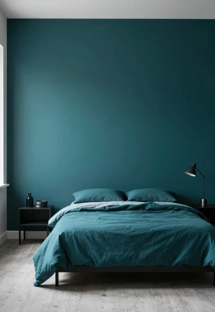 12 Dark Teal Bedroom Ideas for a Rich Moody Look 12. Embrace Minimalism 0