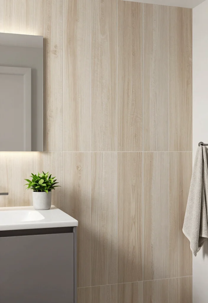 12 Eco Friendly Bathroom Backsplash Ideas for Vanities 12. Sustainable Vinyl Tiles 0