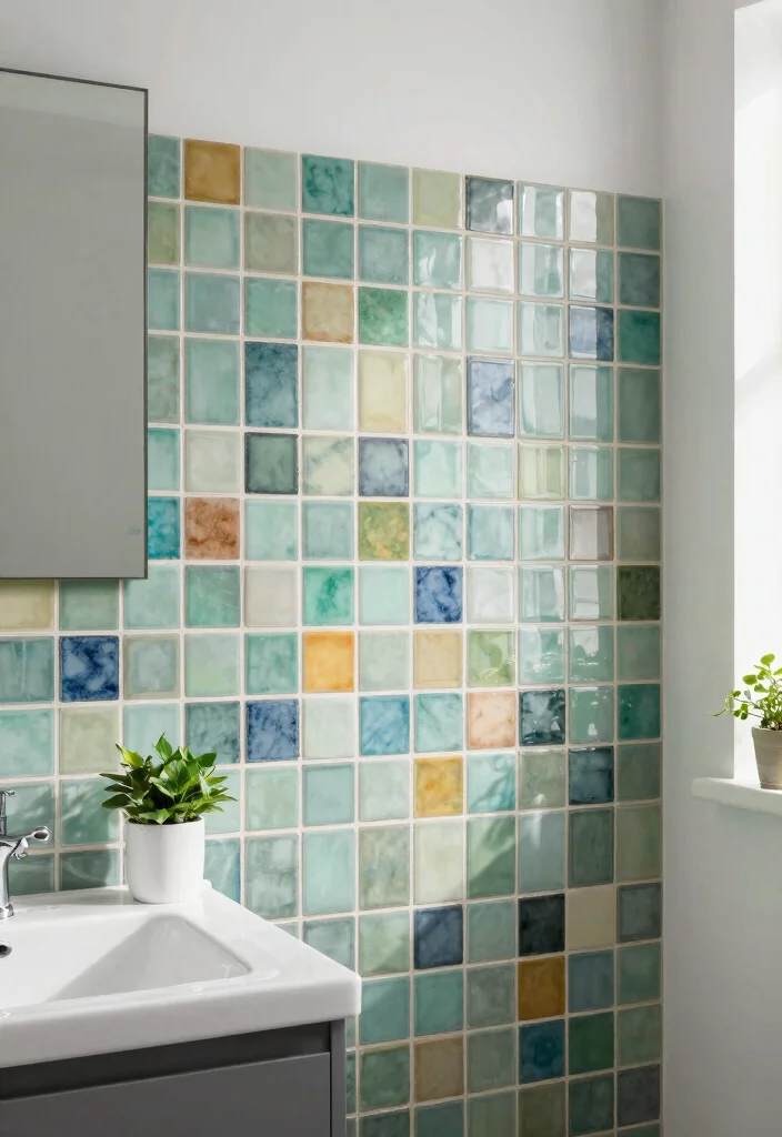 12 Eco Friendly Bathroom Backsplash Ideas for Vanities 6. Ceramic Tiles with Eco Friendly Glaze 0