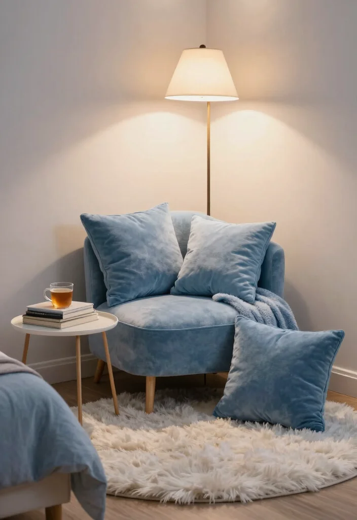 12 Girls Blue Bedroom Ideas That Feel Fresh 11. Cozy Corner 0
