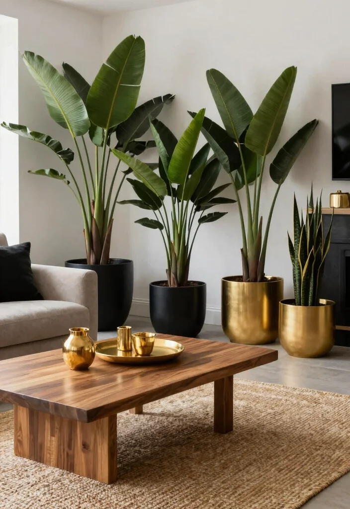 12 Gold and Black Living Room Ideas with Luxe Contrast 60 12 Gold and Black Living Room Ideas with Luxe Contrast 10. Incorporate Nature 0