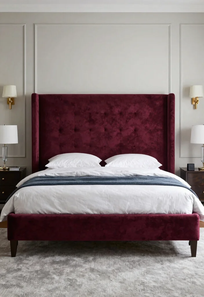 12 Gray Carpet Bedroom Ideas for Soft Comfort 11. Statement Headboards 0