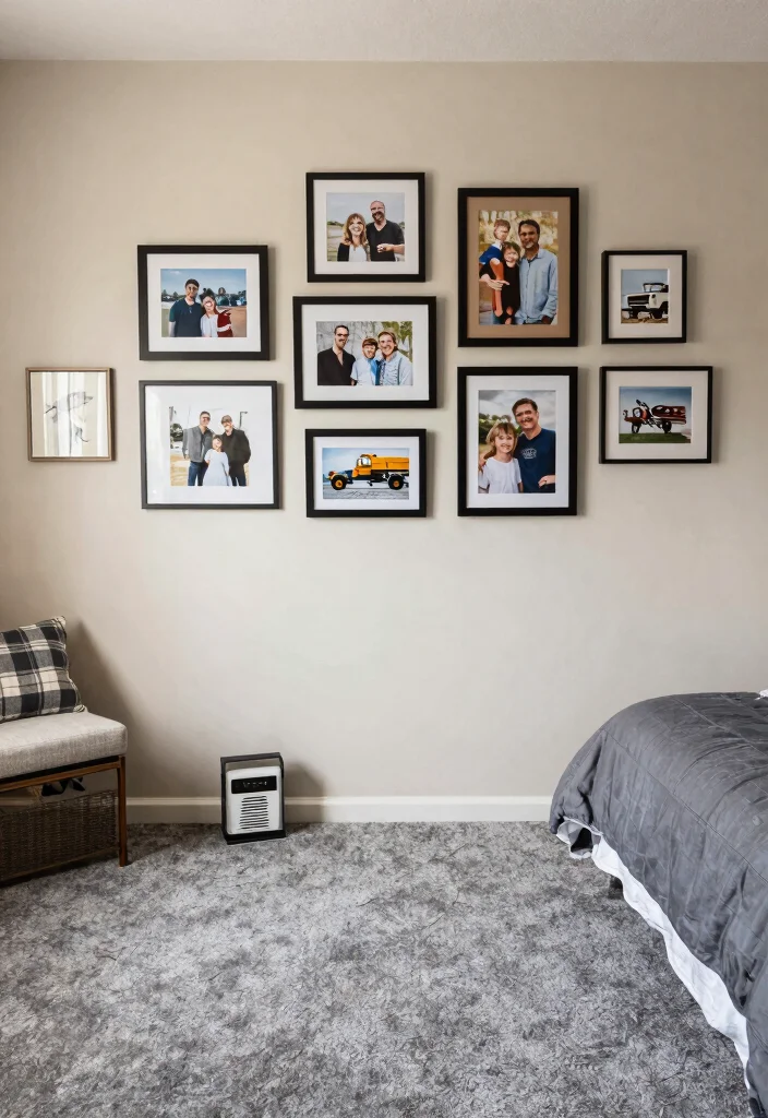 12 Gray Carpet Bedroom Ideas for Soft Comfort 12. Personal Touches 0