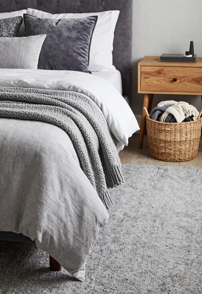 12 Gray Carpet Bedroom Ideas for Soft Comfort 3. Textured Layers 0