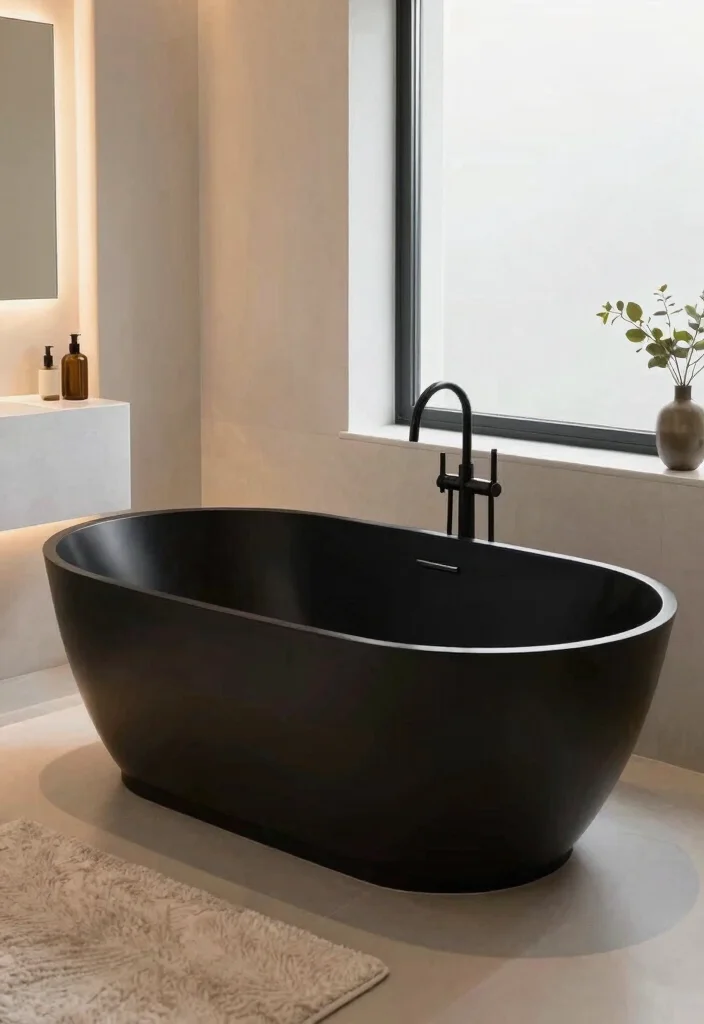 12 Gray and Black Bathroom Ideas with Bold Modern Mood 50 12 Gray and Black Bathroom Ideas with Bold Modern Mood 10. Luxurious Bathtubs 0