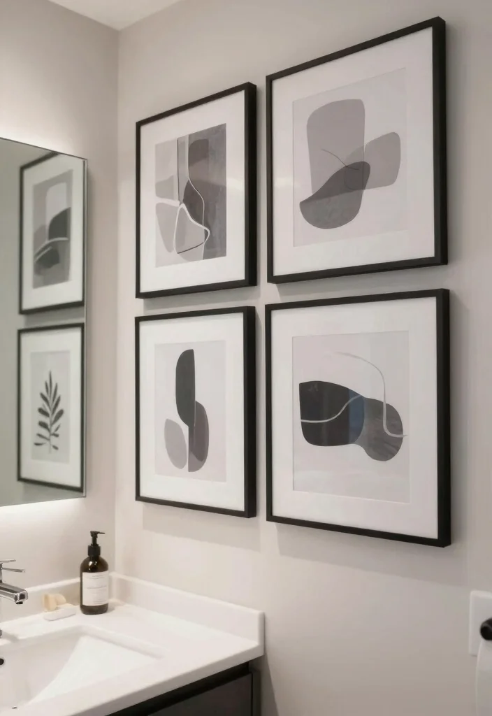 12 Gray and Black Bathroom Ideas with Bold Modern Mood 51 12 Gray and Black Bathroom Ideas with Bold Modern Mood 11. Modern Artwork 0