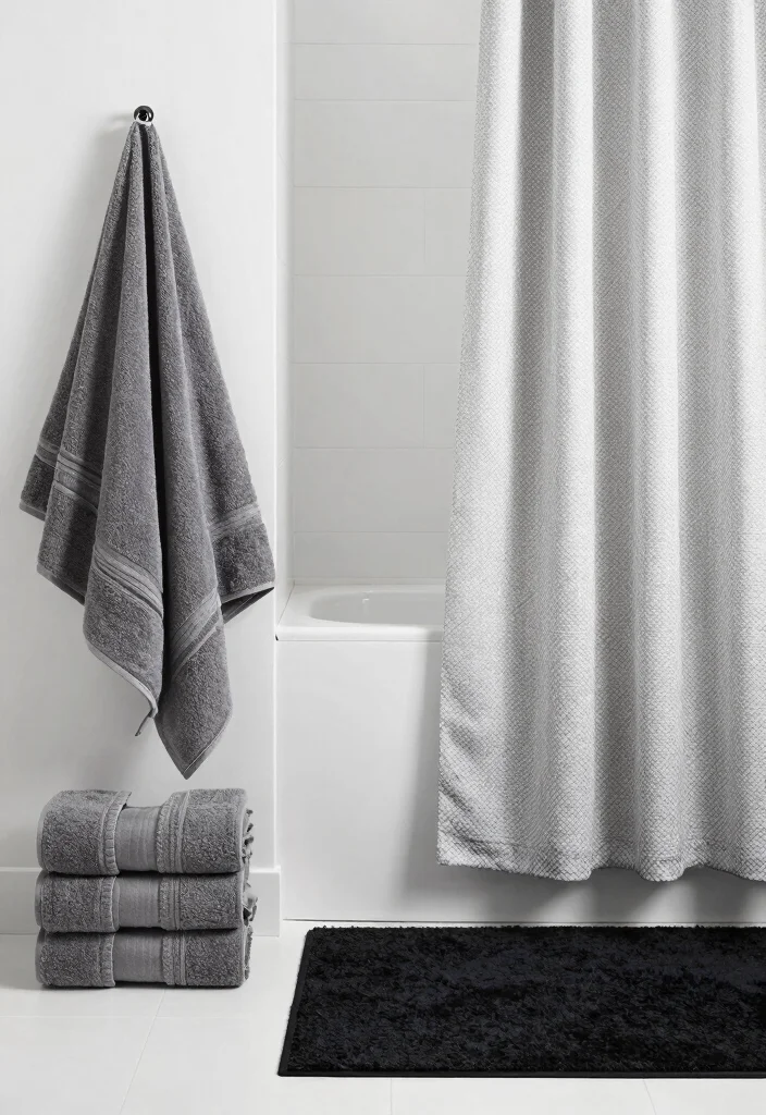 12 Gray and Black Bathroom Ideas with Bold Modern Mood 13 12 Gray and Black Bathroom Ideas with Bold Modern Mood 3. Monochrome Accessories 0