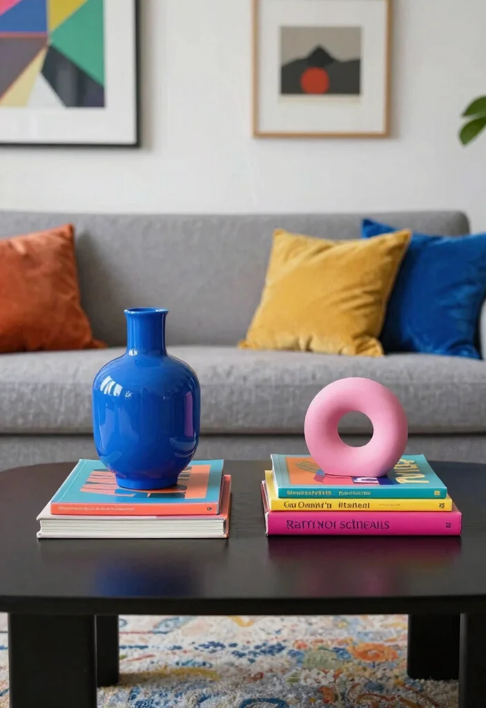 12 Grey Living Room Ideas with a Pop of Color 37 12 Grey Living Room Ideas with a Pop of Color 7. Colorful Decorative Accessories 0