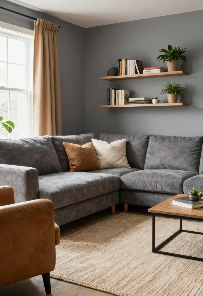 12 Grey and Tan Living Room Ideas for Warm Neutrals 12 12 Grey and Tan Living Room Ideas for Warm Neutrals 2. Tan Accents in a Grey Space 0