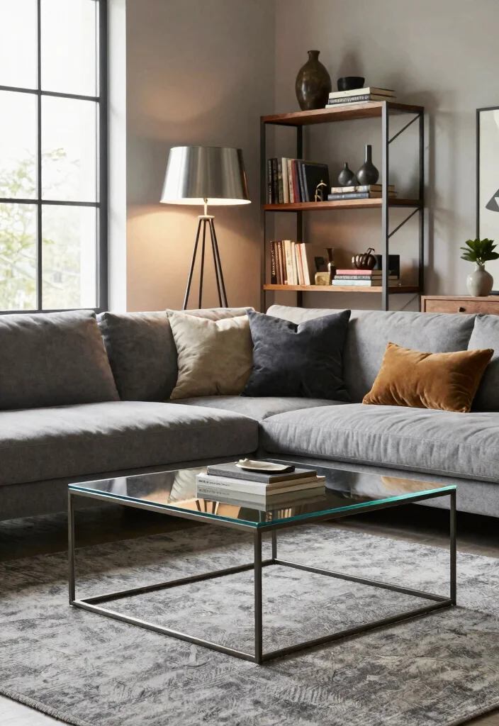 12 Industrial Living Room Ideas with Raw Texture 3 12 Industrial Living Room Ideas with Raw Texture 3. Metal Accents 0