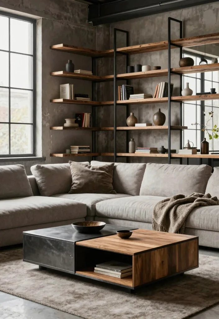 12 Industrial Living Room Ideas with Raw Texture 37 12 Industrial Living Room Ideas with Raw Texture 7. Utilitarian Furniture 0