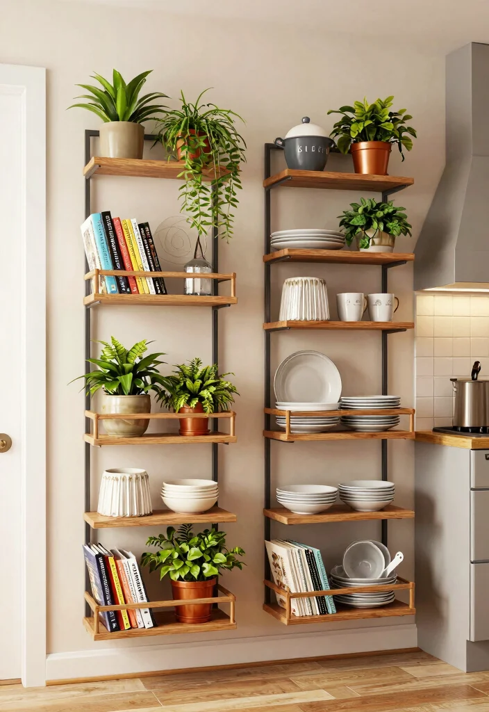 12 Kitchen Furniture Ideas for Flexible Layouts 10. Unique Display Racks 0