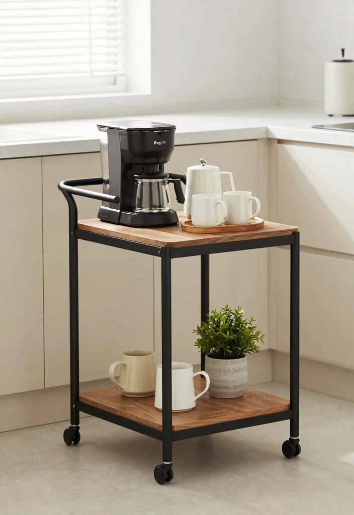 12 Kitchen Furniture Ideas for Flexible Layouts 2. Rolling Carts 0