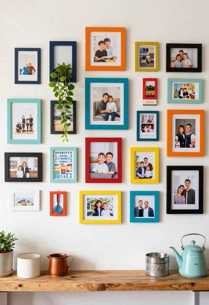 12 Kitchen Gallery Wall Ideas That Add Personality 3. Eclectic Gallery of Frames 0