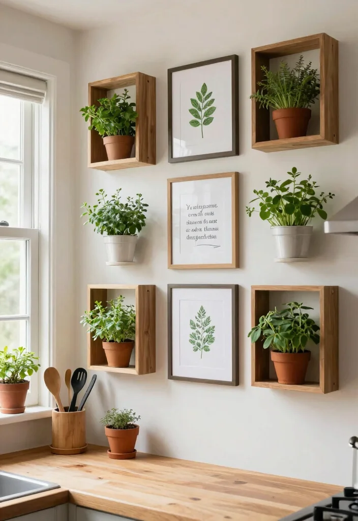 12 Kitchen Gallery Wall Ideas That Add Personality 4. Framed Herb Garden 0