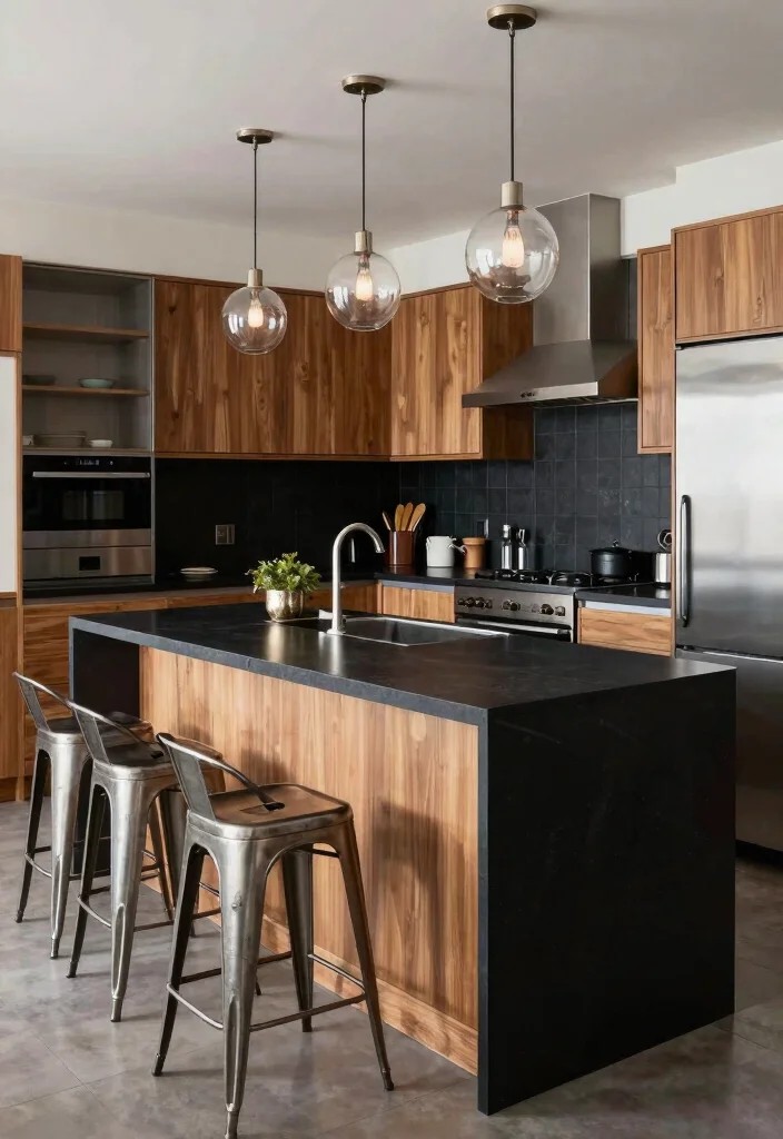 12 Kitchen Ideas with Black Countertops for Bold Style 36 12 Kitchen Ideas with Black Countertops for Bold Style 6. Mix and Match Materials 0