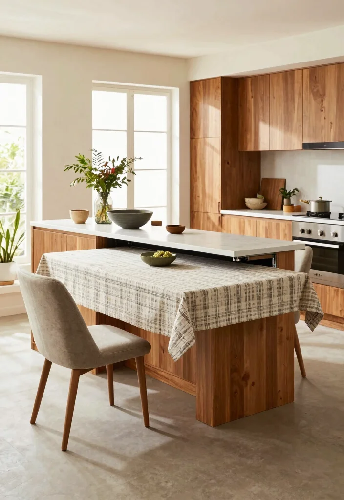 12 Kitchen Island Extension Ideas for Extra Space 1. The Pull Out Table Extension 0