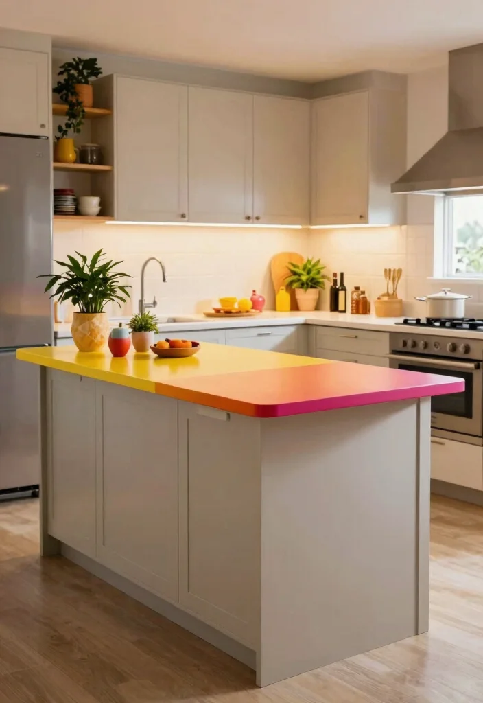 12 Kitchen Island Extension Ideas for Extra Space 12. Colorful Countertop Extensions 0