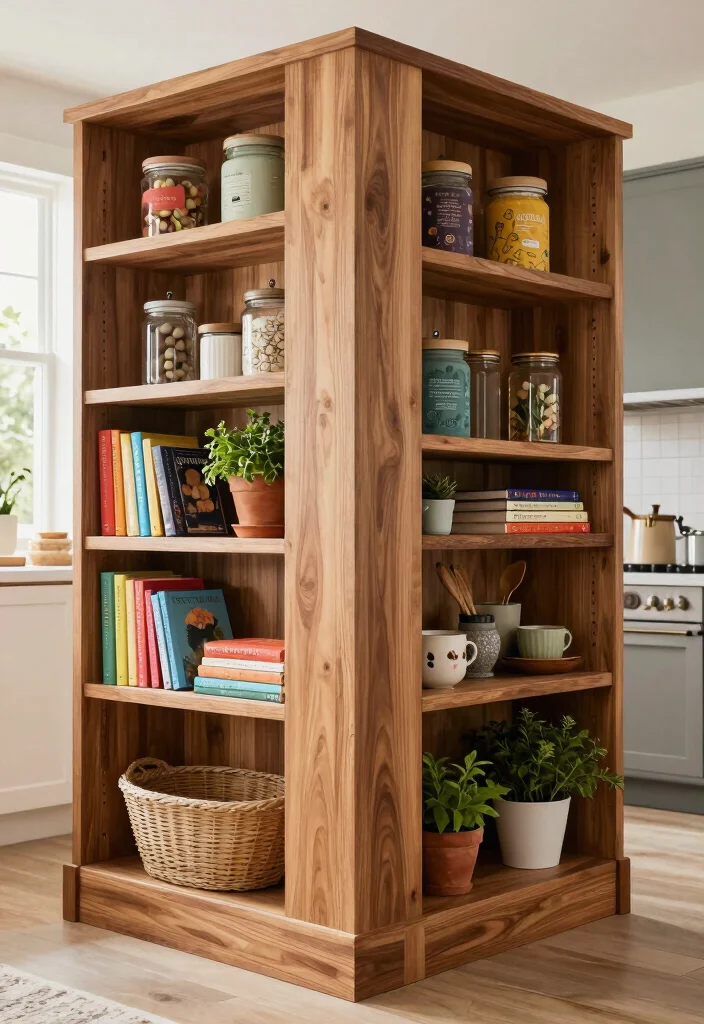 12 Kitchen Island Extension Ideas for Extra Space 3. Built In Shelving 0