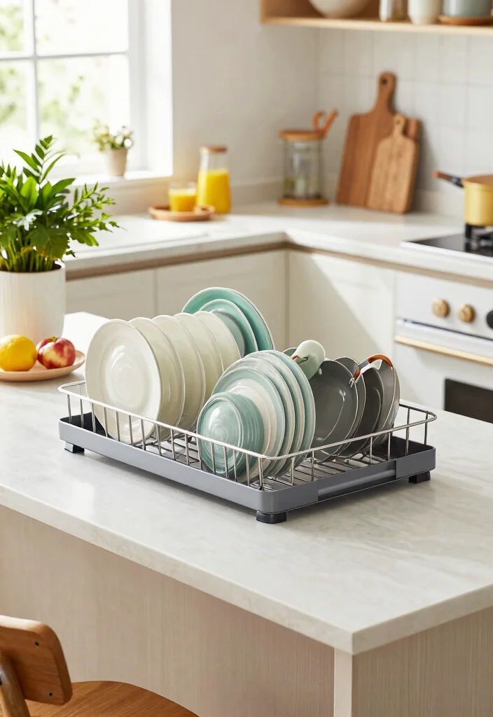 12 Kitchen Island Extension Ideas for Extra Space 4. Dish Rack Integration 0
