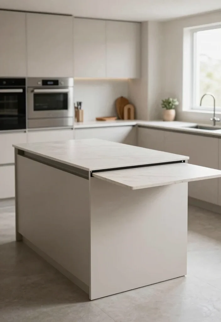 12 Kitchen Island Extension Ideas for Extra Space 5. Fold Down Leaf 0