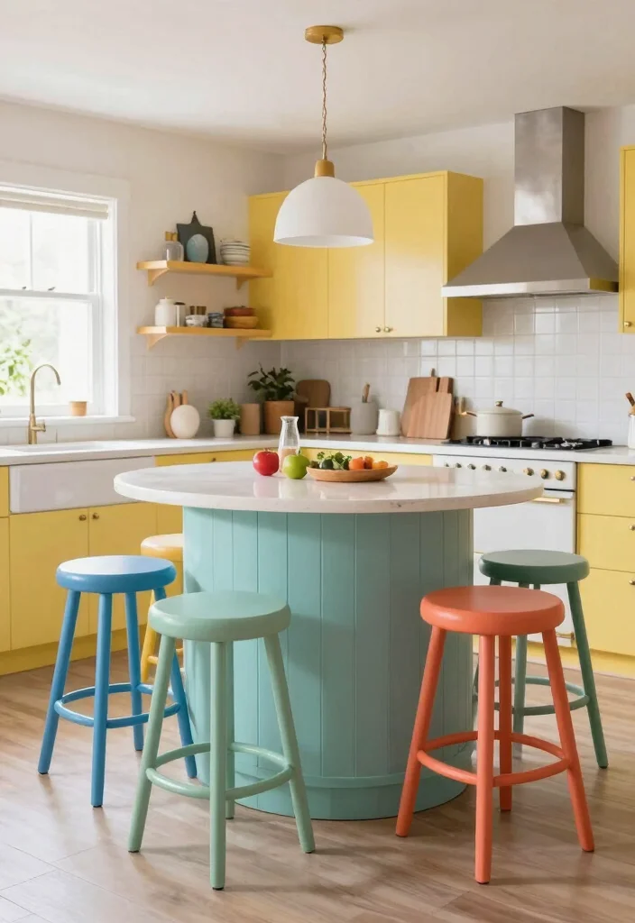 12 Kitchen Island Ideas Perfect for Small Kitchens 49 12 Kitchen Island Ideas Perfect for Small Kitchens 9. Compact Circular Island 0