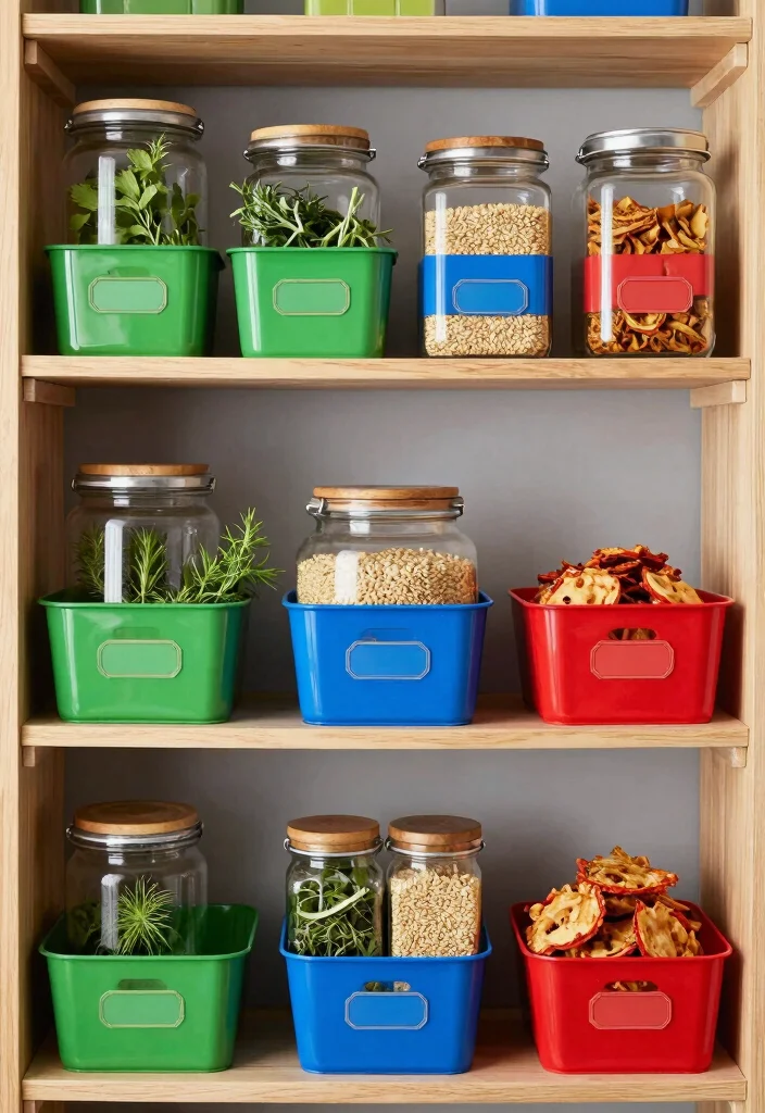 12 Kitchen Pantry Ideas for Organized Storage 23 12 Kitchen Pantry Ideas for Organized Storage 3. Color Coded Storage 0