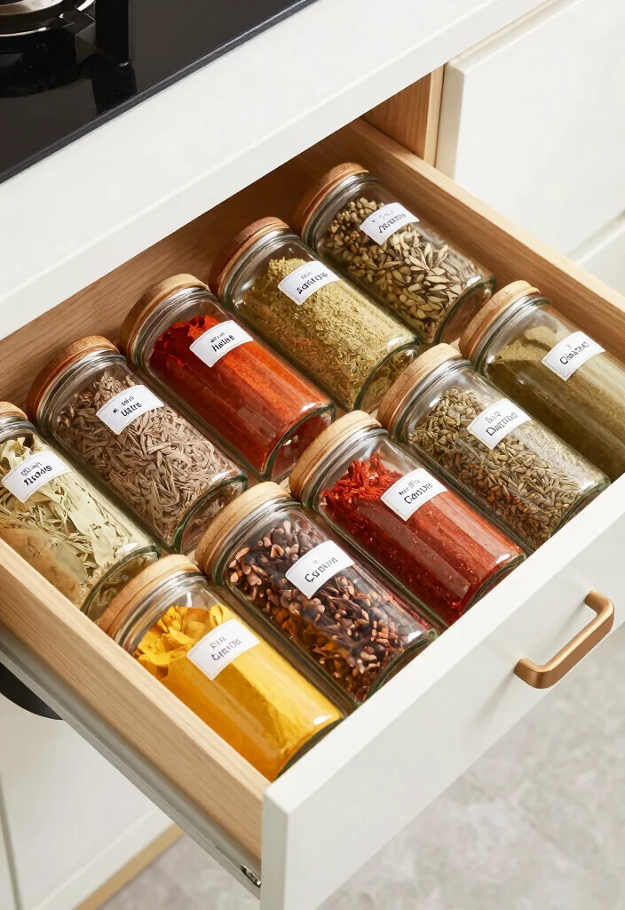 12 Kitchen Spice Rack Ideas for Easy Organization 4. Drawer Spice Organizer 0