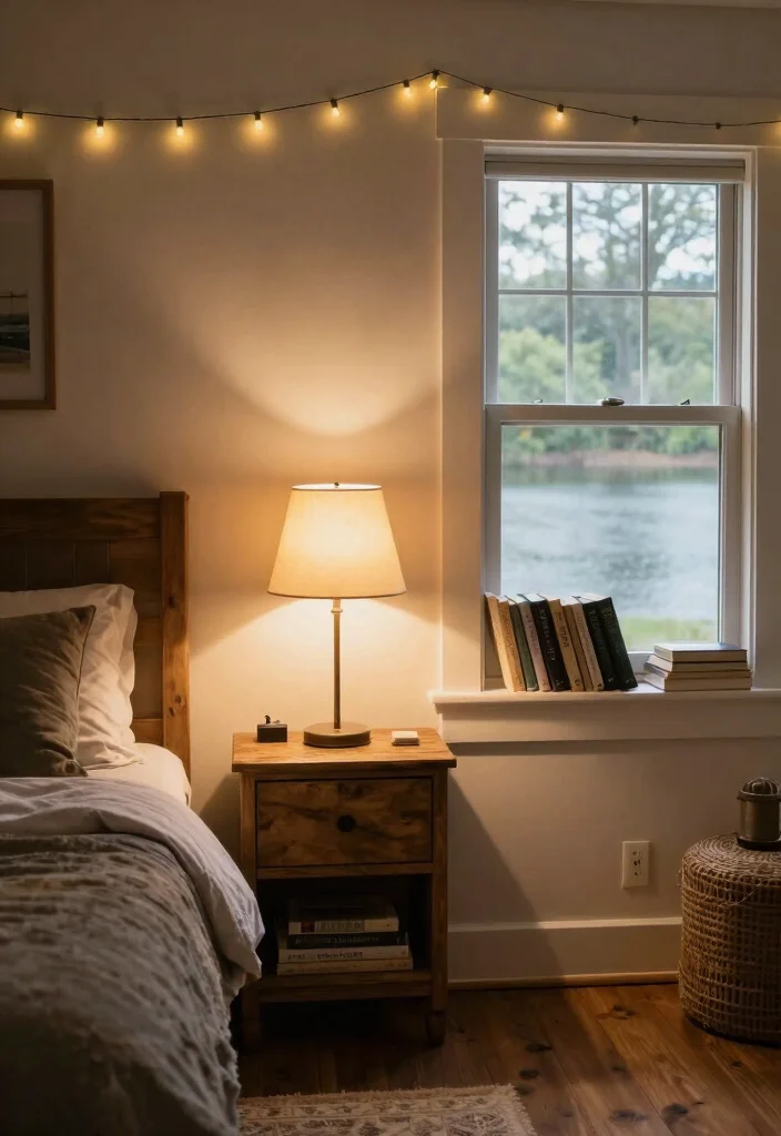12 Lake House Bedroom Ideas with Relaxed Cozy Vibes 10. Accent Lighting 0