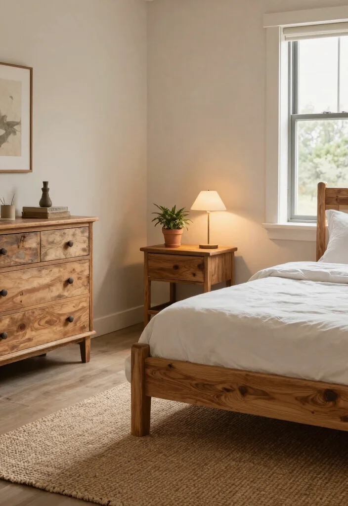 12 Lake House Bedroom Ideas with Relaxed Cozy Vibes 4. Natural Wood Furniture 0