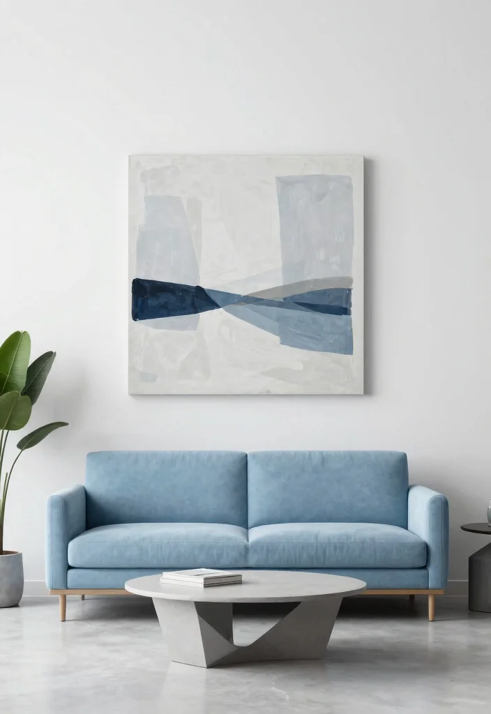 12 Light Blue Couch Living Room Ideas for a Fresh Look 2. Minimalist Bliss 0