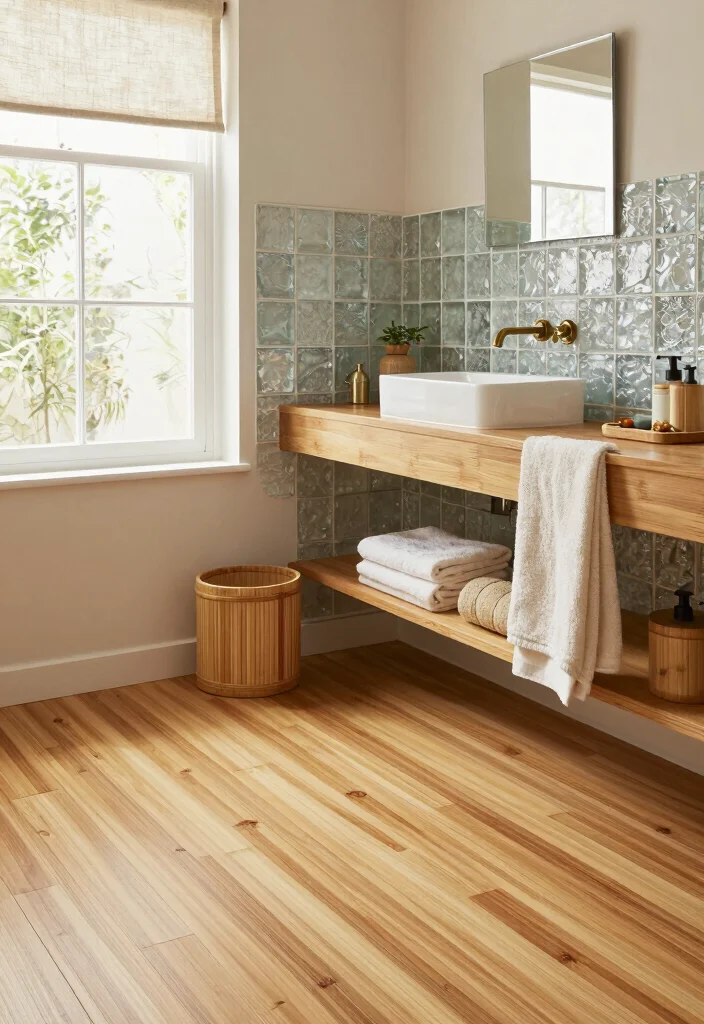 12 Light Brown Bathroom Ideas with Warm Natural Tones 4. Eco Friendly Materials 0