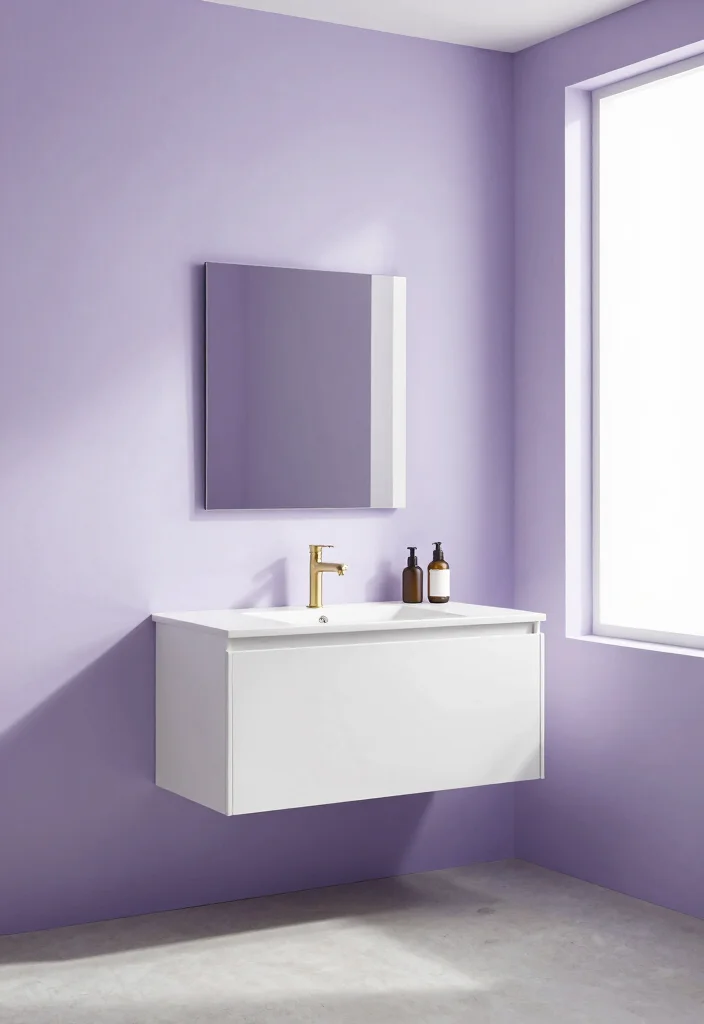 12 Lilac Bathroom Ideas for a Soft Fresh Palette 4. Minimalist Design Principles 0