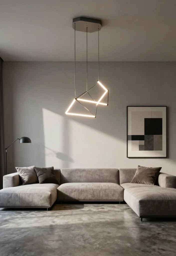 12 Living Room Ceiling Light Ideas for Better Ambience 61 12 Living Room Ceiling Light Ideas for Better Ambience 11. Geometric Light Fixtures 0