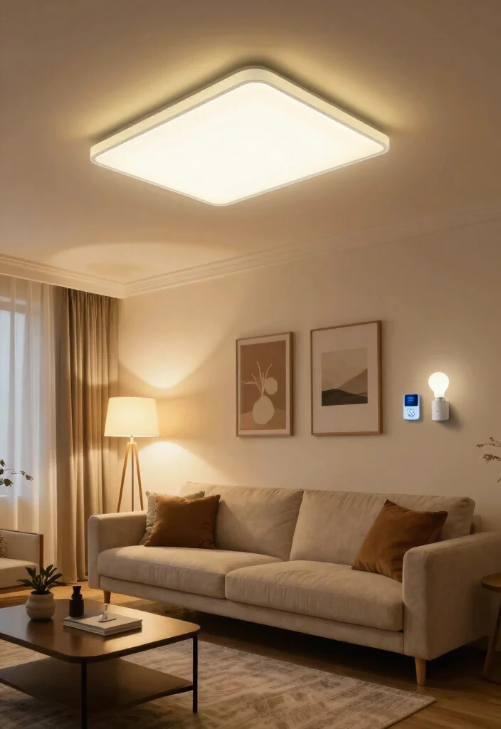 12 Living Room Ceiling Light Ideas for Better Ambience 35 12 Living Room Ceiling Light Ideas for Better Ambience 5. Smart Lighting Solutions 0