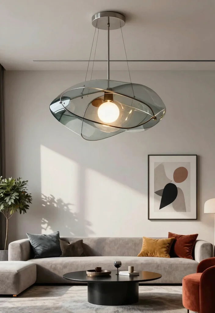 12 Living Room Ceiling Light Ideas for Better Ambience 37 12 Living Room Ceiling Light Ideas for Better Ambience 7. Sculptural Lighting Designs 0