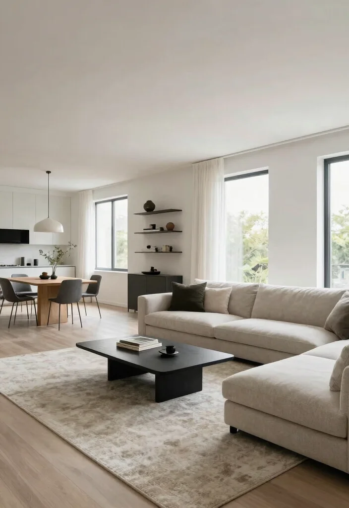 12 Mens Living Room Ideas with Clean Modern Vibes 3. Open Space Layout 0