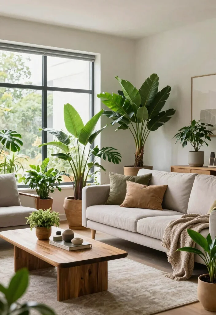 12 Mens Living Room Ideas with Clean Modern Vibes 7. Incorporating Nature 0
