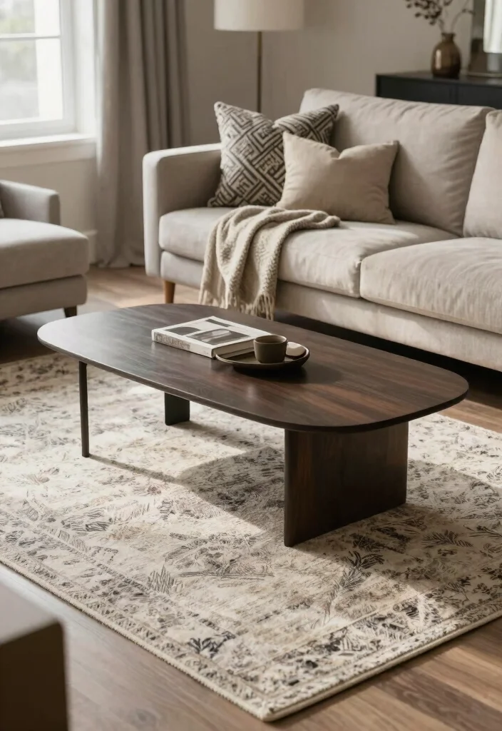 12 Mens Living Room Ideas with Clean Modern Vibes 8. Textured Rugs 0