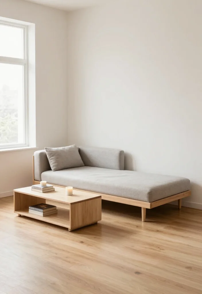 12 Minimalist Small Living Room Ideas That Feel Calm 2. Incorporate Space Saving Furniture 0