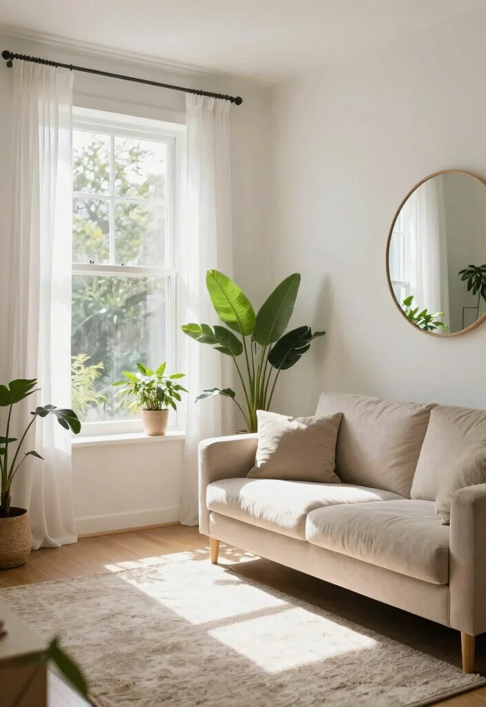 12 Minimalist Small Living Room Ideas That Feel Calm 5. Opt for Natural Light 0