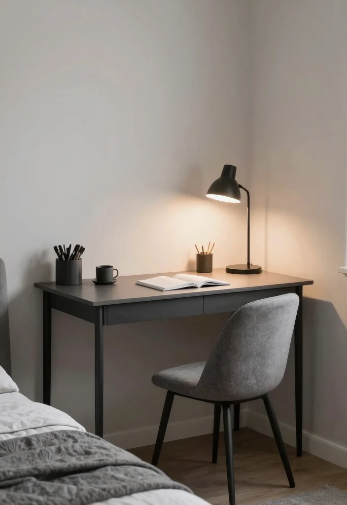 12 Modern Small Bedroom Ideas for Men That Feel Clean 41 12 Modern Small Bedroom Ideas for Men That Feel Clean 11. Create a Functional Workspace 0