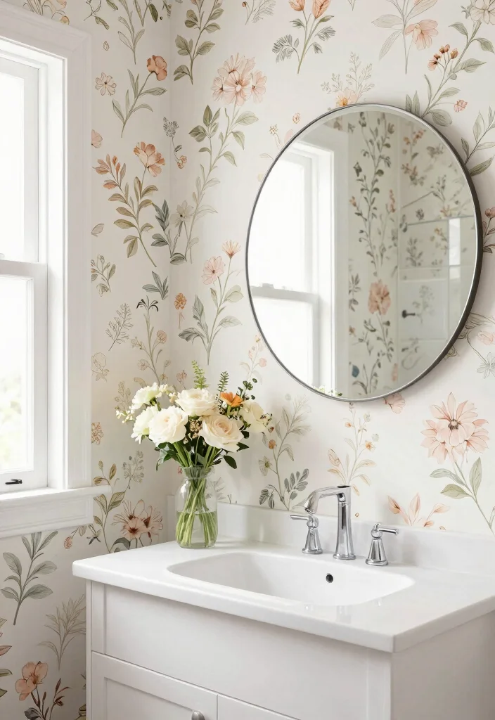 12 Peel and Stick Bathroom Wallpaper Ideas That Actually Work 2 12 Peel and Stick Bathroom Wallpaper Ideas That Actually Work 2. Elegant Floral Patterns 0