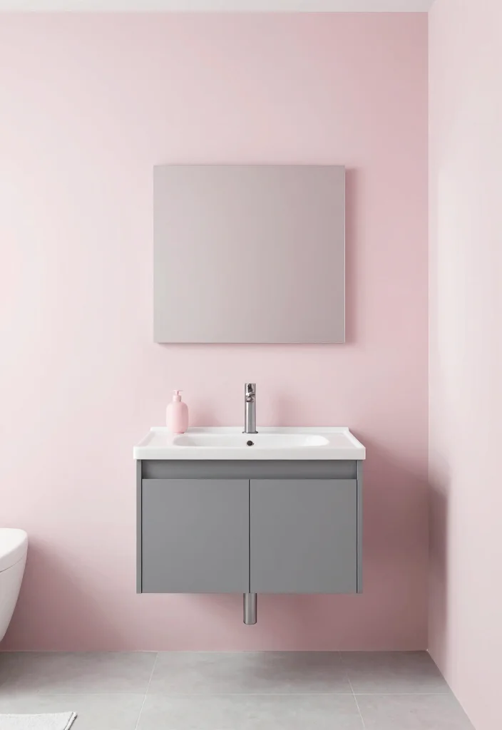 12 Pink and Gray Bathroom Ideas for Soft Modern Contrast 12. Embracing Minimalism with Color 0